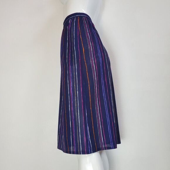 Vintage Dresses & Skirts - Vintage 70s California Girl Navy Striped Skirt